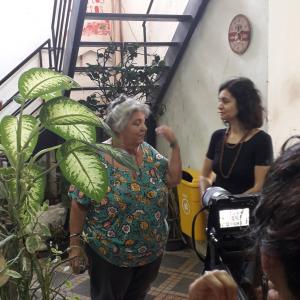Pesquisadora em campo e Merced Guimarães